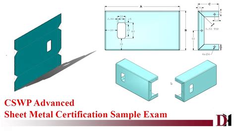 cswpa sheet metal sample exam|solidworks cswp certification.